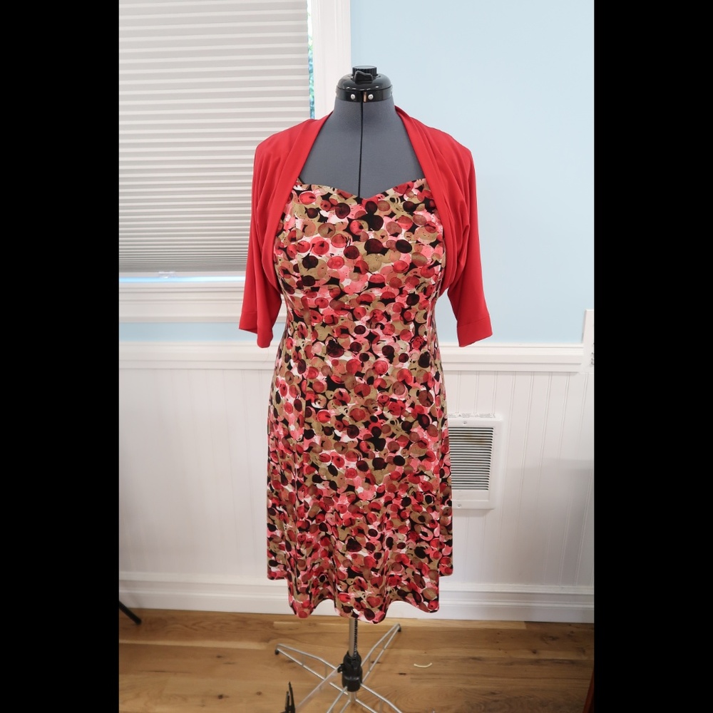 Connected Apparel Dots Bubbles Stretchy 2 PC Dress